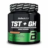 BioTechUSA TST + GH | Testosteron & Hormon steigerndes Getränkepulver | 2.850mg DAA | Aminosäuren, Vitamine, Mineralien | Zucker-, Laktose- und Glutenfrei | 300g | Orange