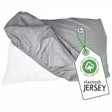 Spann Kissenbezug Jersey Grau 80x80 cm – Kissenhülle aus 100% Baumwolle mit Rundumgummi, elastischer Nackenkissen & Gesundheitskissen Bezug