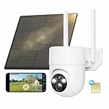 SEHMUA 3G/4G LTE Überwachungskamera Aussen mit SIM Karte, Solar IP Kamera ohne WLAN mit präziser Personenerkennung, 2K-Auflösung, benutzerdefinierte Alarmzonen, Scharfe Farbnachtsicht, IP66