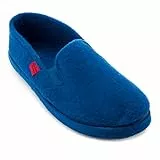 Andrés Machado - Hausschuhe für Damen für Sommer – Unisex Puschen für drinnen und draußen - AM002 – Pantoffeln aus Filz mit Rutschfester Gummisohle und geschlossener Hacke – Blau, EU 32