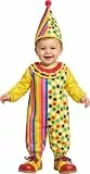 FIESTAS GUIRCA | Clown Baby Kostüm (18-24 Monate) - Mütze und Overall - Zirkus- und Komödie Kostüme für Halloween, Karneval und Kostümpartys - Ideal für Unisex-Babys - Mehrfarbig