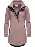 Ragwear Damen leichter Sweat-Übergangsmantel lang windabweisend mit hohem Kragen Letrice Mauve24 Gr. L