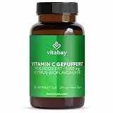 Vitabay Vitamin C gepuffert 1000 mg – 180 vegane Time Released Tabletten mit Citrus-Flavonoiden – laborgeprüft - Vorrat für 6 Monate