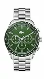 Lacoste Chronograph Quarz Uhr für Herren Kollektion Boston mit Silbernes Edelstahlarmband - 2011080