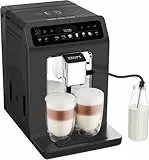 KRUPS Evidence One Kaffeevollautomat mit Milchschlauch, One-Touch-Cappuccino, 12 Getränkespezialitäten, 2-Tassen-Funktion, Farbdisplay, Kaffeemaschine, TÜV-Siegel, Schwarz, EA895N10