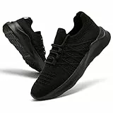 ZDFQLGV Damen Sportschuhe Tennisschuhe Laufschuhe Slip On Schuhe Wanderschuhe Fitnessschuhe Outdoor Freizeitschuhe Leichte Bequeme und atmungsaktive Schuhe Schwarz EU 40