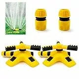 KELAV 360° Rasensprenger Automatisch - Premium Garten Sprinkler für Große Flächen bis 49 Fuß Ø, Rotierender Bewässerungssystem mit 3x4 Düsen, Ideal für Garten, Rasen & Spiel