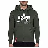 Alpha Industries Herren Basic Zip Hoody Kapuzensweat Für Kapuzenpullover, Dark Olive, M EU