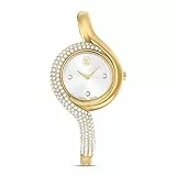 Swarovski Dextera Uhr, Asymmetrische, Analoge Armbanduhr mit Metallarmband, Goldfarbenem Finish und Strahlenden Kristallen, Armbandlänge: 11.7-14.7 cm, Armbandbreite: 0.6 cm