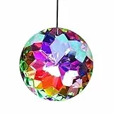 Kristall Prismenkugel Regenbogen Sonnenfänger, AB-Farbglas Glas hängende Ornamente, Regenbogenmacher, Suncatcher Kristall, für Haus und Garten Fenster Ornament Handwerk Deko(75mm)