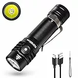 Sofirn EDC Taschenlampe SC18 Aufladbar LED SuperHell 1800 Lumen - Leistungsstarke Kompakte mit Batterie, 6 Helligkeitsmodi für Nächtliches Lesen und Suchen im Freien