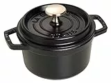 STAUB Cocotte, Gusseisen Bräter, Alle Herdarten inkl Induktion, Rund, 14 cm, 0,8 L, Schwarz