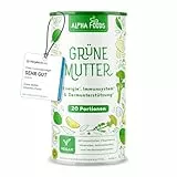Grüne Mutter 2.0 - Das Original - Greens Shake - Akazienfaserpulver, Weizengras, Brennnessel, Mariendistel, Alfalfa, Chlorella und mehr - Smoothie Shake - 600g Pulver - Alpha Foods