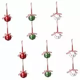 Supvox 12 StüCk Metall Weihnachtsglocken Mit Stern- Und Punktmuster Dekorative Weihnachtsbaum-AnhäNger Mit Schleife HäNgedeko FüR Festliche Weihnachtsbaumdeko Und DIY Bastelprojekte