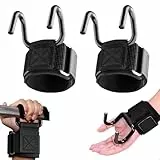 Zughilfen Fitness Krafttraining Haken, Klimmzug Powerhaken Griffhaken für Handgelenkschützer, Männer und Frauen Zughilfen Krafttraining für Bodybuilding, Fitness, Weight Lifting Hooks, Gym Zubehör