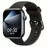 Smartwatch Damen Herren, 1,85' HD Touch Fitnessuhr mit Telefonfunktion, 140+Sportmodi Smart Watch Fitness Tracker mit Pulsmesser Schlafmonitor Schrittzähler, IP68 Wasserdicht Sportuhr für iOS Black