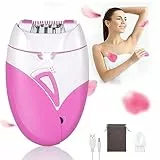 URAQT Epilierer Damen, Epiliergerät für Haarentfernung mit Massagerollen, Sanfte Langanhaltende Epilator Damenrasierer, Rasierer Aufsätze für Körper, Peeling, Reinigung, Tasche, Geschenk Frau（Rosa）