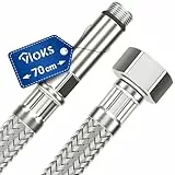 VIOKS Schlauch 1/2 Zoll (19,3mm) ÜM x M10 70 cm & Anschlussschlauch Armatur Trinkwasserschlauch Verbindungsschlauch Flexschlauch fuer WC Spülkasten Waschbecken Küchenarmatur Bad & Flex Wasserschlauch
