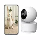 NUASI Wifi Interne 2K Überwachungskamera, WLAN-Überwachungskamera, Kameras für Hunde/Haus/Kinder, Nachtsicht in Farbe, One-Touch Call, Alarm, 360° Rotation (2,4 GHz Wi-Fi)