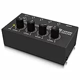 Behringer MICROAMP HA400 4-Kanal Kopfhörerverstärker Studio-Kopfhöreramp mit 4 Separaten Ausgängen, für Home Studio, Podcast & DJing, inkl. Netzteil