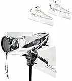 JJC Kamera-Regenschutz für Canon, Nikon, Sony, Kameras mit Objektiv bis zu 45 x 17,5 cm (L x B), transparenter Kamera-Regenmantel, Regenmantel, 4 Stück