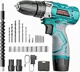 PONOSEU 12V Akkuschrauber Set, 25 Nm Drehmoment, 2×2000mAh Akku, 25+3 Drehmomentstufen, 24-tlg Zubehör & Tragetasche – Ideal für Haushalt, DIY-Projekte & Möbelmontage