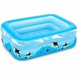 Planschbecken für Kinder,Kinderpool,Planschbecken Eckig,Planschbecken Deep Dive 105 x 75 x 30 cm,Pool für Sommer Strand Garten Wasserspaß