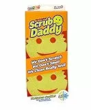 Scrub Daddy Original Spülschwamm, Reinigungsschwamm Smiley Form - Putzschwamm mit Texturveränderung, kratzfreier Schwamm Küche, Scheuerschwamm, Schmutzradierer, spülmaschinenfest - 2er-Pack Gelb