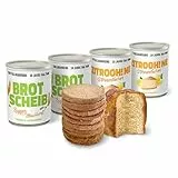 ration1 Probierpaket Dosenbrot 2x 350g und Dosenkuchen 2x 360g, Zitronenkuchen, Roggen-Mischbrot, fertig gebacken, Kuchen & Brot zum Wandern, Camping, Outdoor, als Notfallnahrung, 10 Jahre haltbar