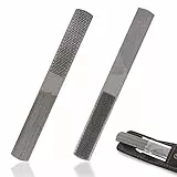 KALIM Multifunktions-4-in-1-Feile, Handfeile aus Karbonstahl, 4-Wege-Holzraspelfeile mit flachen/halbrunden Spitzen, für Holz, weiches Metall, Kunststoff usw.