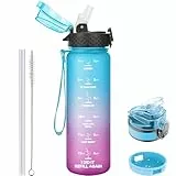 GOPPUS 500ml/17oz Trinkflasche Kinder Auslaufsicher 0,5L, Sport Trinkflasche Schule zum Wandern & Fitnessstudio,500 mlmit Strohhalm, BPA-Frei