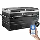 AAOBOSI 115L Kompressor Kühlbox, Auto Kühlbox Mit WIFI-APP-Steuerung USB-Anschluss, 12/24 V und 100-240 V kühlschrank bis -20 °C für Auto, Lkw, Boot, Reisemobil, Camping
