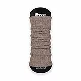 STEVEN Beinwärmer aus Wolle für Damen I I Neues Design Legwärmer I Warm und Bequem Stulpen I Perfektes Wintergeschenk I Gr. Einheitsgröße, Beige