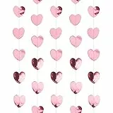 Oblique Unique® Herz Girlande Deckenhänger Banner mit Herzen Deko für JGA Junggesellinnenabschied Hen Party Hochzeit Valentinstag Geburtstag Party - Farbe wählbar (Roségold)