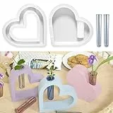 Silikonformen Gießformen Frühling Vase, 2 Stück Silikonform Frühling Herz Vase, Gießformen Silikon Frühlingsdeko Vasen, Ostern Gipsformen zum gießen für Osterdeko Epoxidharz Gips DIY Handwerk