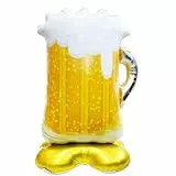 ALEGRE Bier Luftballons, XXL 4D Biergläser Folienballon Stehend, Oktoberfest Deko Helium Ballon, Bier Deko Ballons Bayrische Deko, Biere Luftballon für Geburtstag,Hochzeit,Oktoberfest Party Dekoration