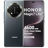 HONOR Magic7 Lite Smartphone 5G Without Contract, Dual SIM NFC Android Mobile Phones (512G ROM/8G RAM,6600 mAh,108MP,Drop/Water/Heat-Resistant,Al Intelligent, 6.78 Zoll AMOLED Display),Titanium Black