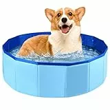Hundepool,50x10cm Faltbare Hundepool für Kleine,Faltbarer Hunde Planschbecken,Faltbare Hunde Pool Rutschfest,Haustier Schwimmbecken,Faltbarer Hunde Pool,Planschbecken Swimmingpool für Hunde,Doggy Pool