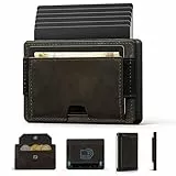 DODENSHA Slim Wallet Herren mit XXL Münzfach für 15+ Münzen I Kartenetui mit Bargeldfach I Kartenetui für 9 Karten I Geldbörse mit RFID Schutz I Portmonee Herren I Schwarzgeld