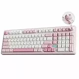 YUNZII B98 PRO QMK/VIA Gaming-Tastatur, 96% Kabellose Mechanische Tastatur mit Nummernblock Niedlichem Katzenknopf, BT/2,4 G/USB-C, Hot-Swap Tastatur Individuelle (Rosa, Candy Linear Switch)