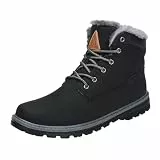 PASTAZA Warme Winterschuhe Herren Damen Winterstiefel Outdoor Winterboots Gefüttert Schneestiefel Dunkles Schwarz 45