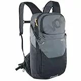 EVOC RIDE 12 Protektor Fahrradrucksack, Trekkingrucksack für Trails & Alltag (cleveres Taschenmanagement, AIR-PAD-Rückenpolsterung, Helmhalterung, Backpack), Carbon Grau / Schwarz
