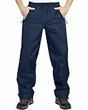 33,000ft wasserdichte Regenhose für Herren Leichte Regenhose Winddichte Outdoorhose zum Wandern Camping Golf Blau L 32L