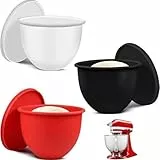 Schüsseleinlagen-Set für KitchenAid Küchenmaschine, 3 austauschbare lebensmittelechte Einsätze mit Ausgießer und Deckel, Hitzebeständig -40°C bis 240°C, Back- und Kochzubehör (3 Stück)