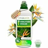Purgrün® Strelitzien-Dünger 1 Liter – Für prächtige Blüten & gesundes Wachstum – Schnelle Wirkung – Premium-Flüssigdünger mit Spurennährstoffen – Blumendünger für 400 Liter Gießwasser