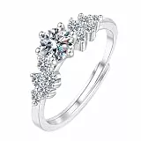 AIFUYUDM Ring Silber 925 Damen, Verstellbar Ringe für Frauen mit Zirkonia Verlobungsring Engagement Ringe Silber Promise Ringe Schmuckgeschenke mit Box
