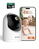 Tenda 2K Überwachungskamera Innen WLAN Wi-Fi 6, CP3 V3.0 Innenkamera mit App, 3MP Haustierkamera mit 2-Wege-Audio, Nachtsicht, Bewegungserkennung, Alarm, Kamera für Baby mit SD Karte
