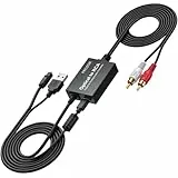 PROZOR Digital Analog Audio Wandler 192KHz Optisch zu Cinch Audio Konverter SPDIF auf Cinch Audio-Konverter DAC-Konverter Lautstärkeknopf Für HDTV/DVD/Blu-ray Spieler
