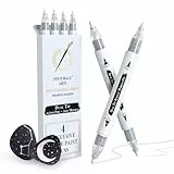 Pinturale Arts Acrylstifte Weiß | 4er Set Acrylstift Weiß Mit Doppelspitze (Feine 0,7mm und 3mm) | Weißer Marker Für Steine, Metall, Stoff, Keramik, Holz, Glas