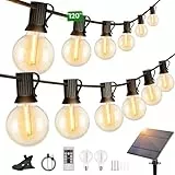 Torkase LED Solar Lichterkette Aussen 36M - 50+2 Lichterketten Außen G40 Glühbirnen IP65 Wetterfest Solarlichterkette mit Fernbedienung Outdoor für Garten Balkon Party Hochzeit, 2200K Warm Weiß